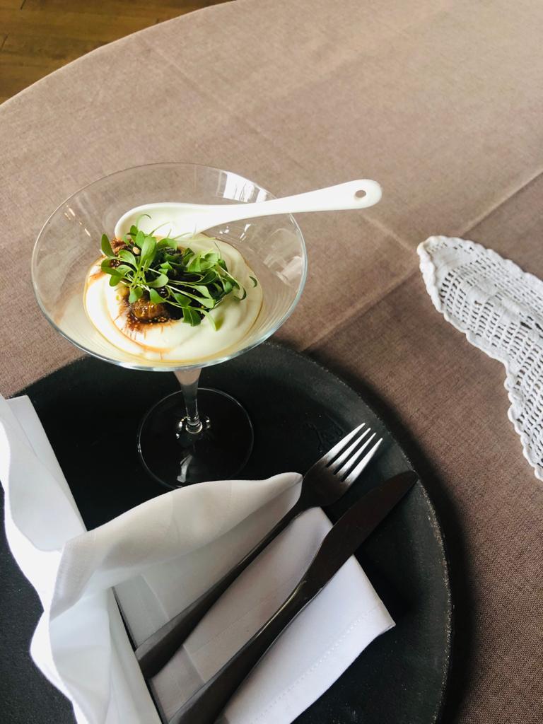 Gourmet dessert cocktail glass Croatian cuisine fine dining Rab Island fitness retreat dining