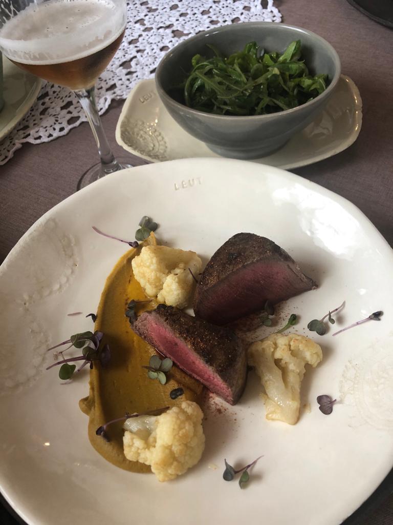 Gourmet steak with cauliflower puree Croatian fine dining Rab Island retreat restaurant experience